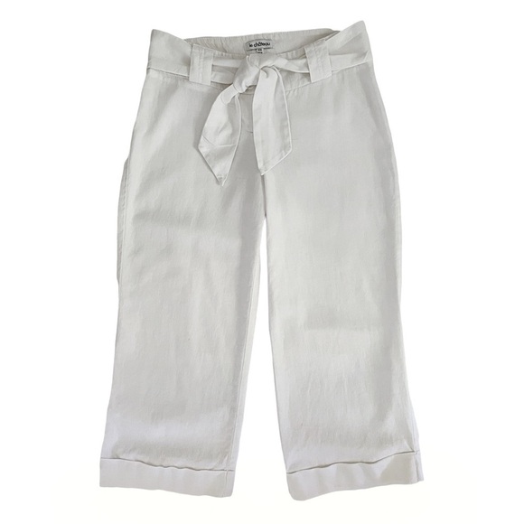 LE Chateau Wide Leg Linen Blend Cropped Capri Pants - Picture 12 of 13
